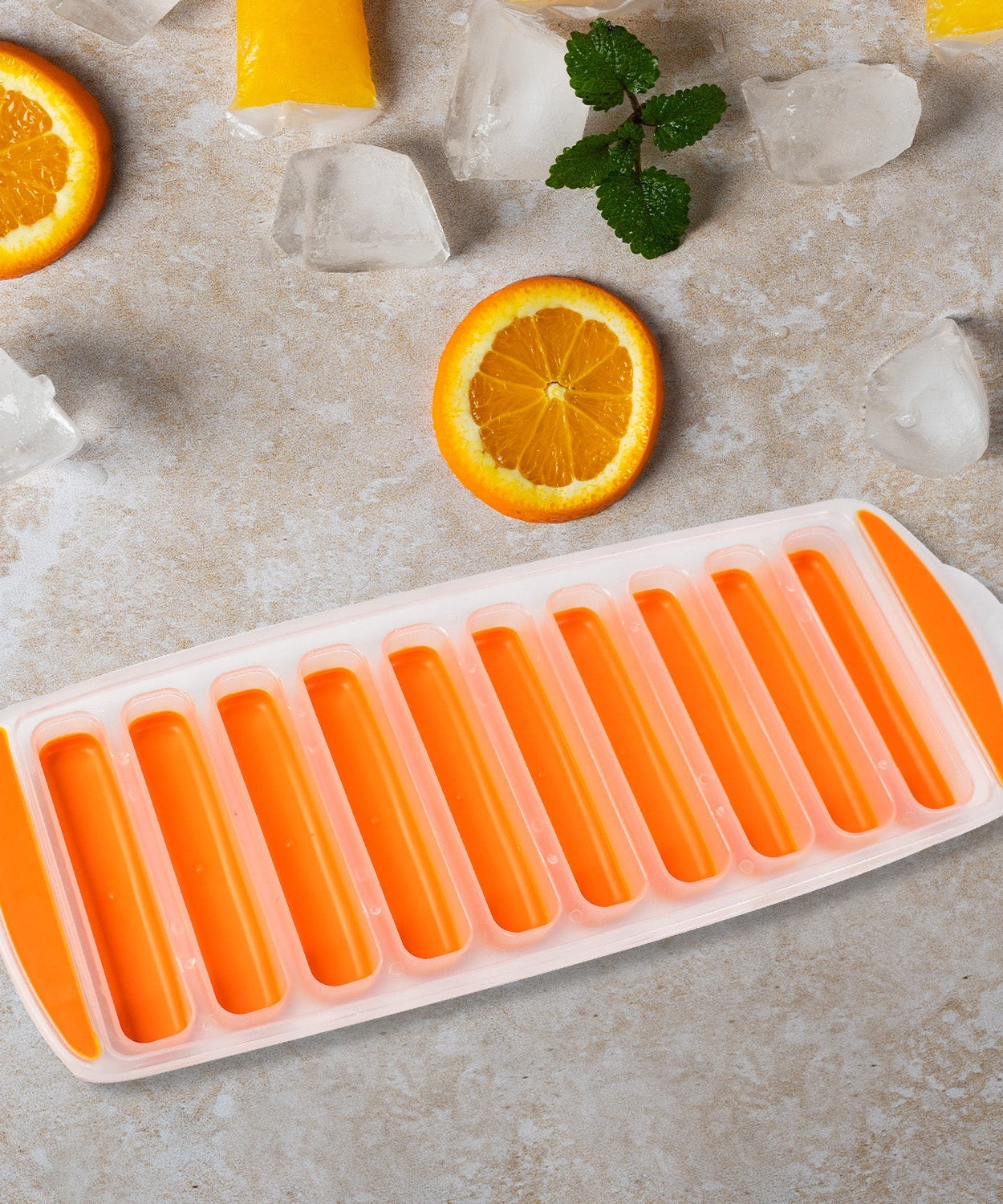 Ice cube tray with sticks