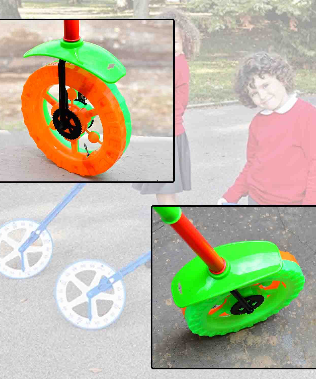 Push toy for kids with light-up wheel and handle