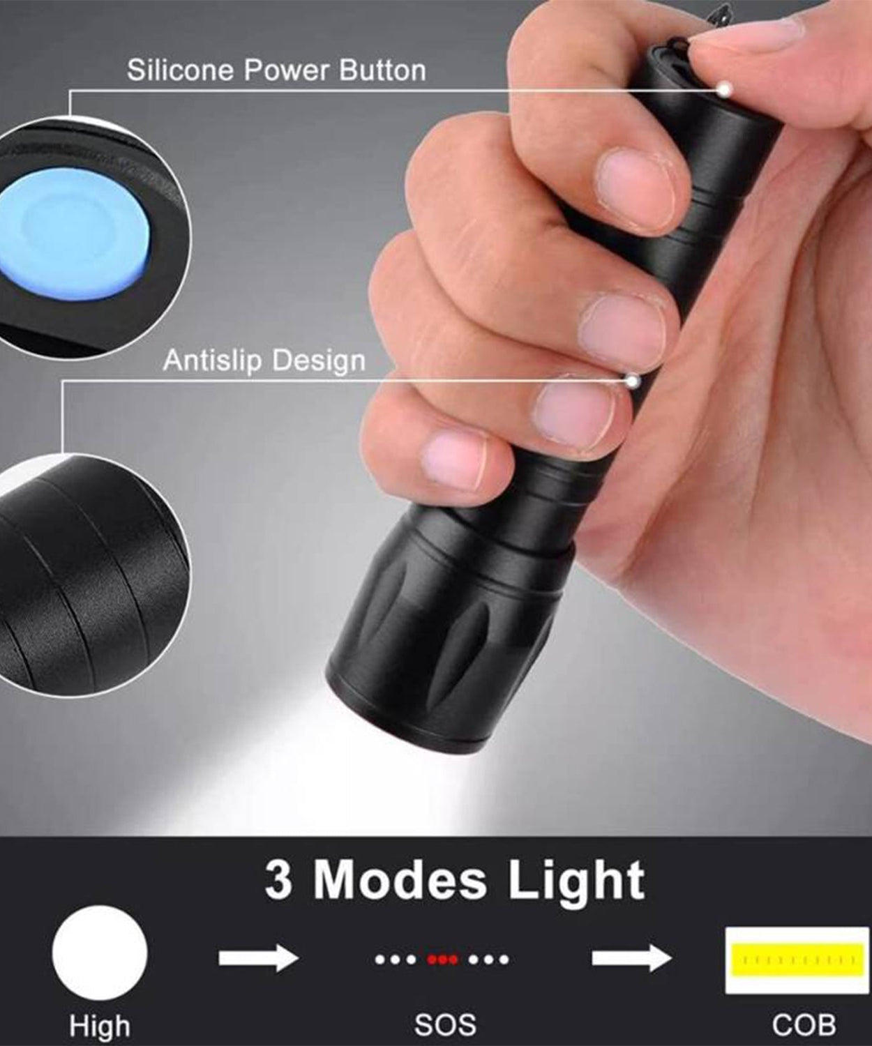 LED USB Rechargeable Mini Flashlight – Ultra-Bright Zoom & COB Side Lantern, Tactical Emergency Light