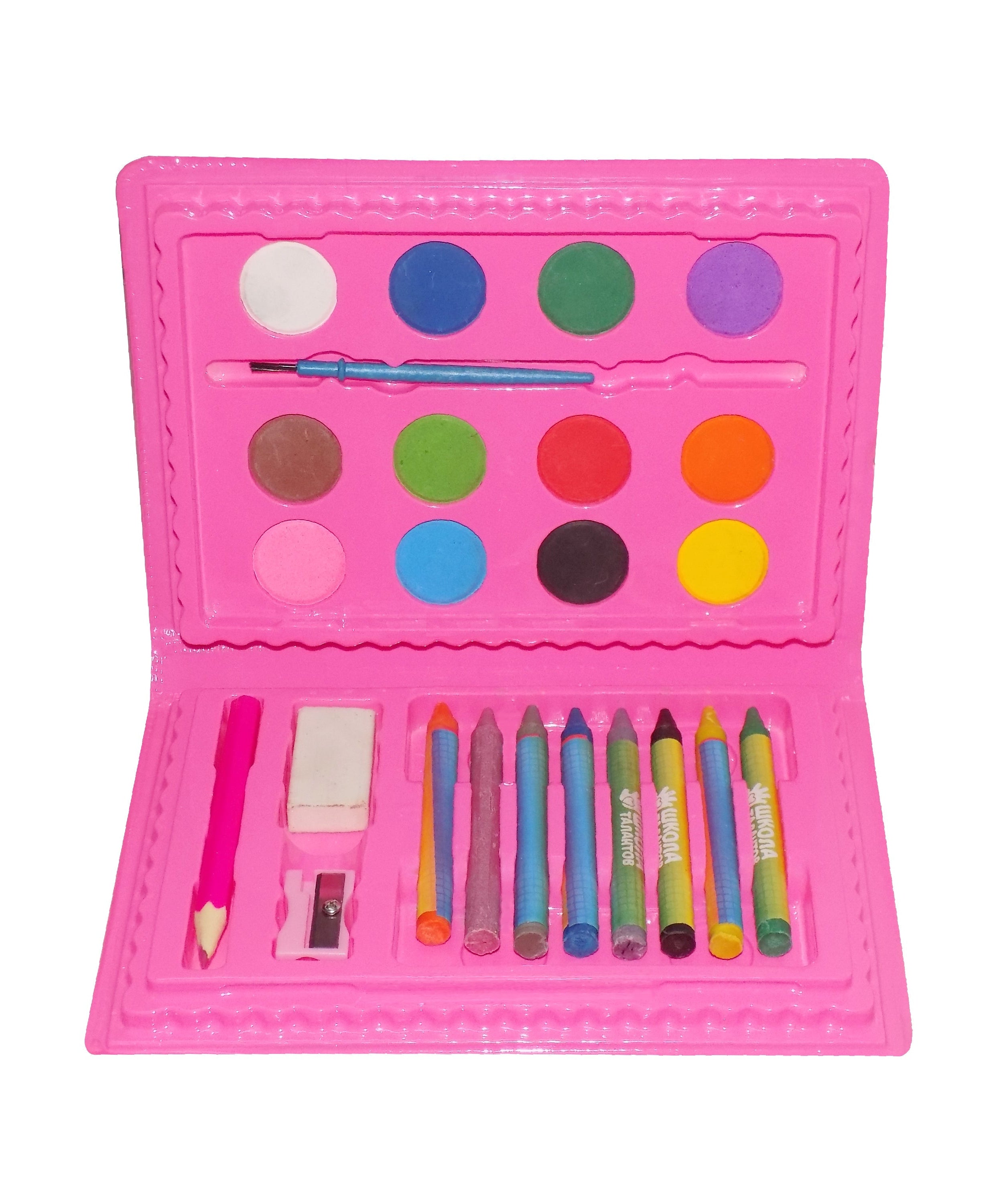 24-piece art color set with various painting and drawing tools.