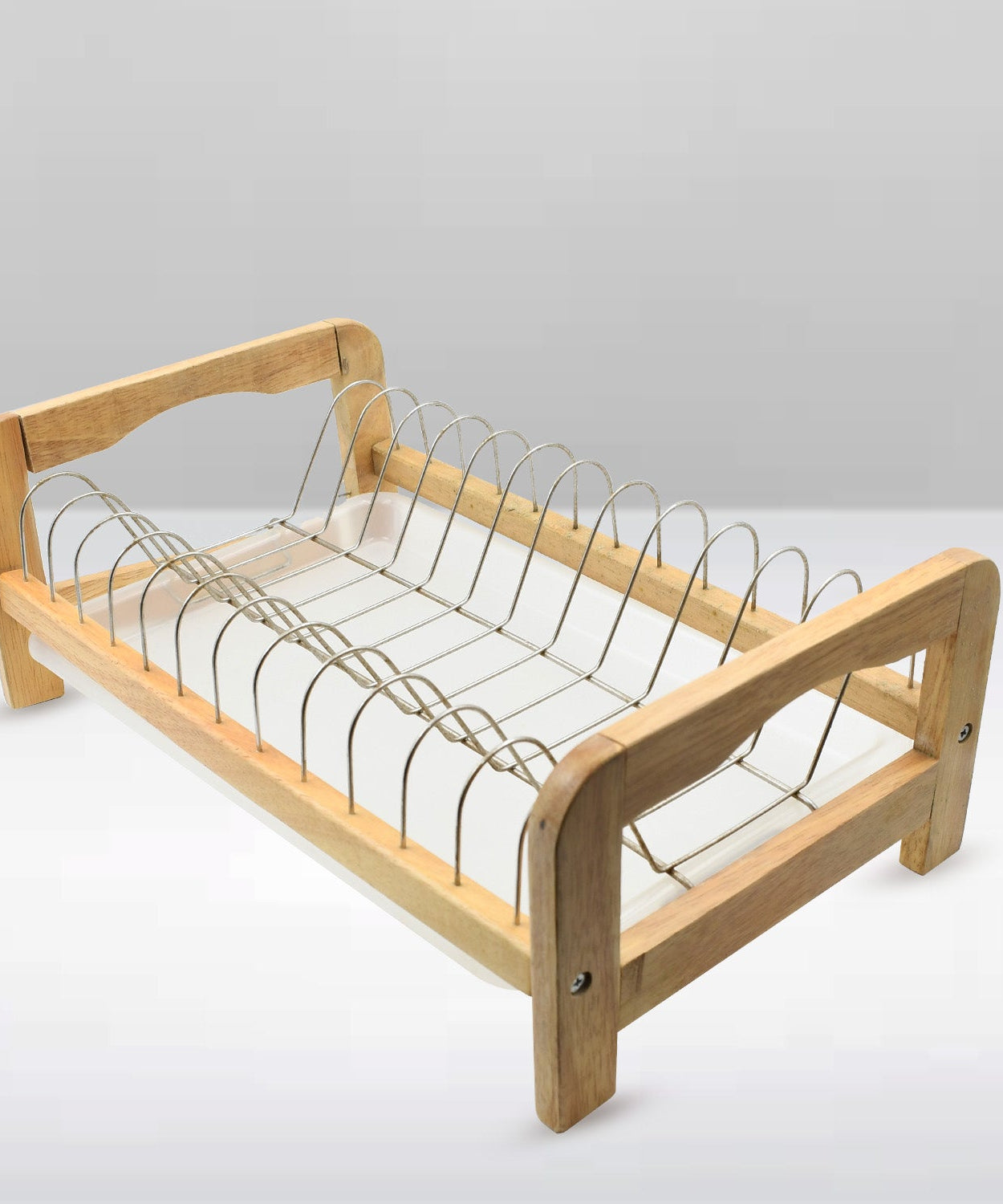 Storage rack for plates and cutlery with tray