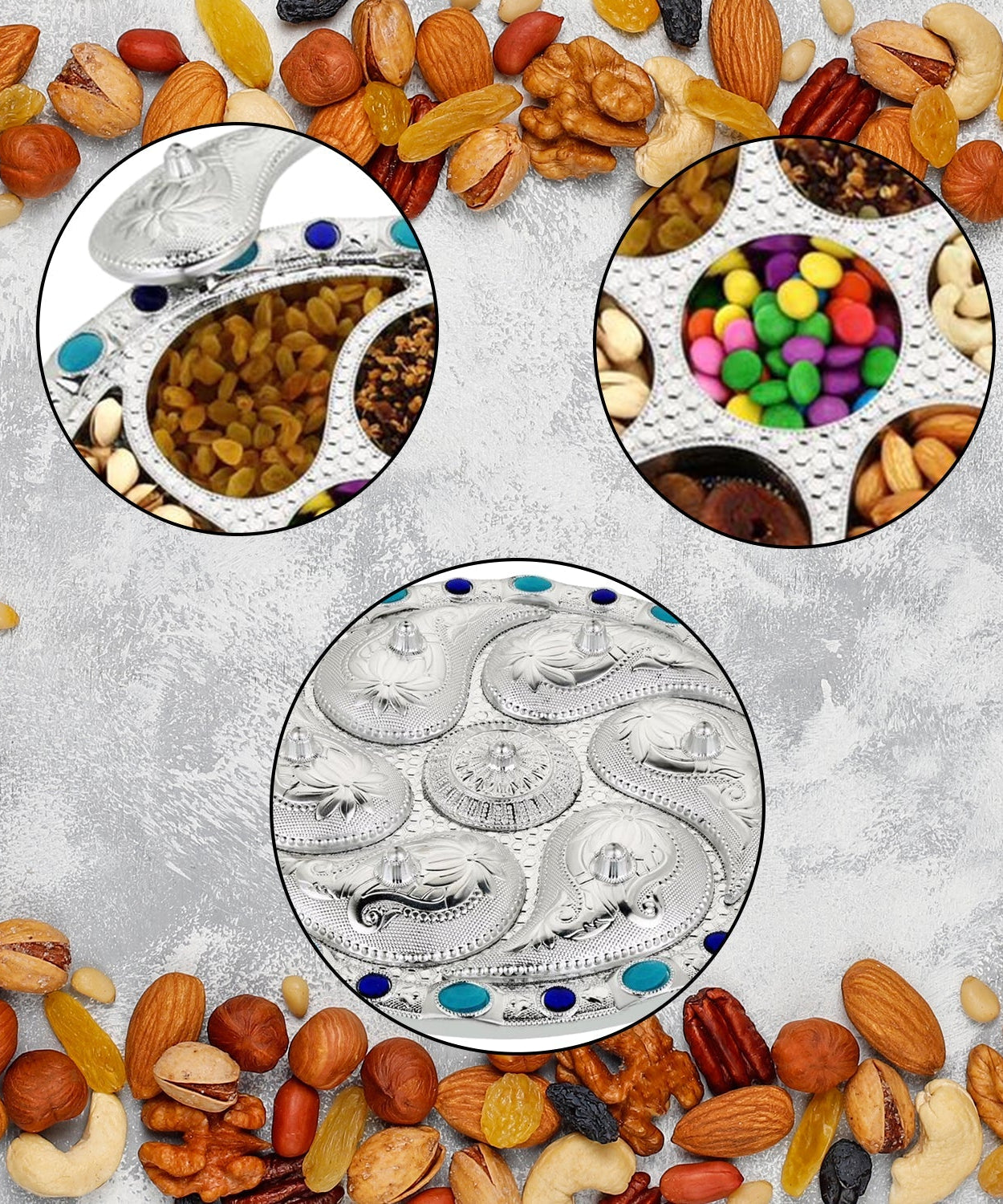 Versatile rotating tray for dry fruit and snack storage