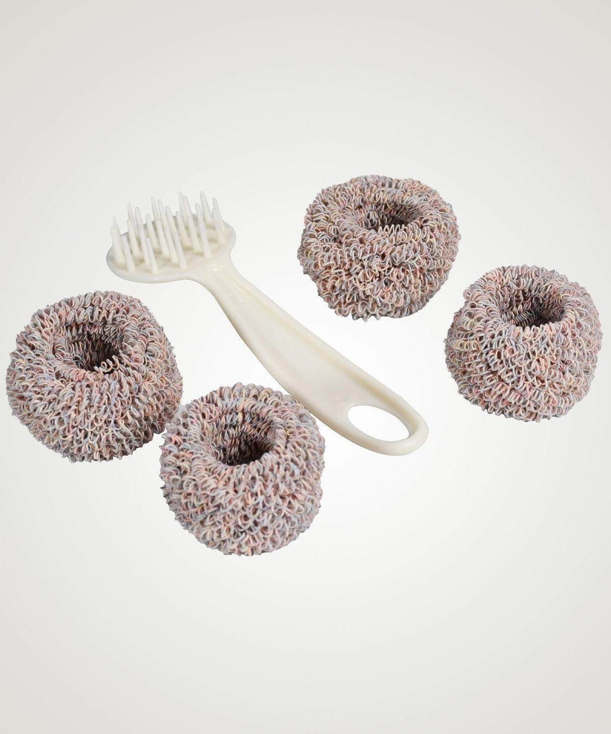 Long-handled dishwashing brush with extra head for decontamination