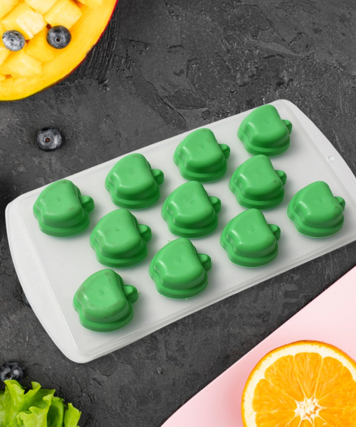 Silicone Mold Ice Cube Tray Creative Sweet Multi Type Ice Tray , Ice Cube Trays Multi Fruit Shape Ice Tray (1 Pc)