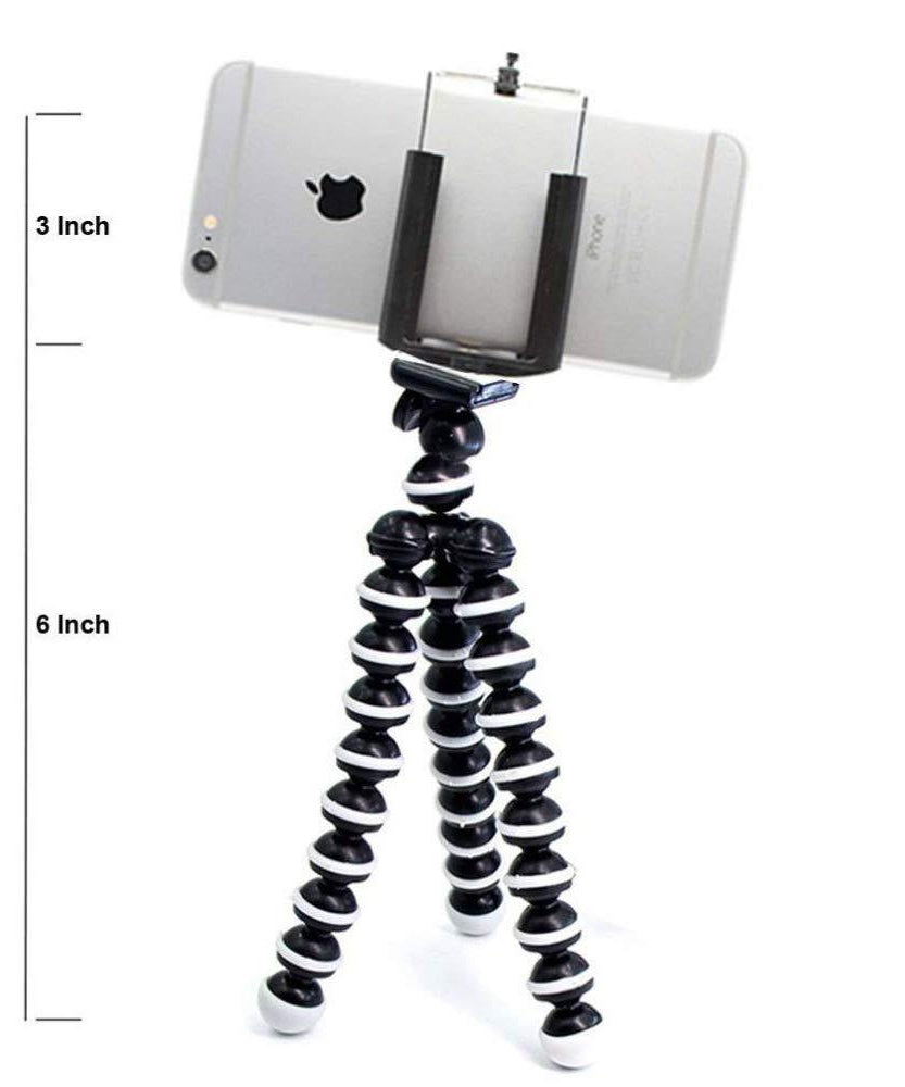 Flexible and adjustable 6-inch tripod.