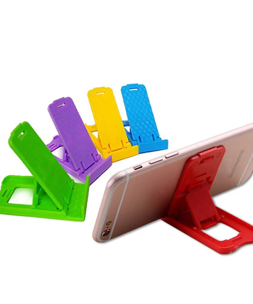 Foldable stand for mobile devices, compact and easy to carry.