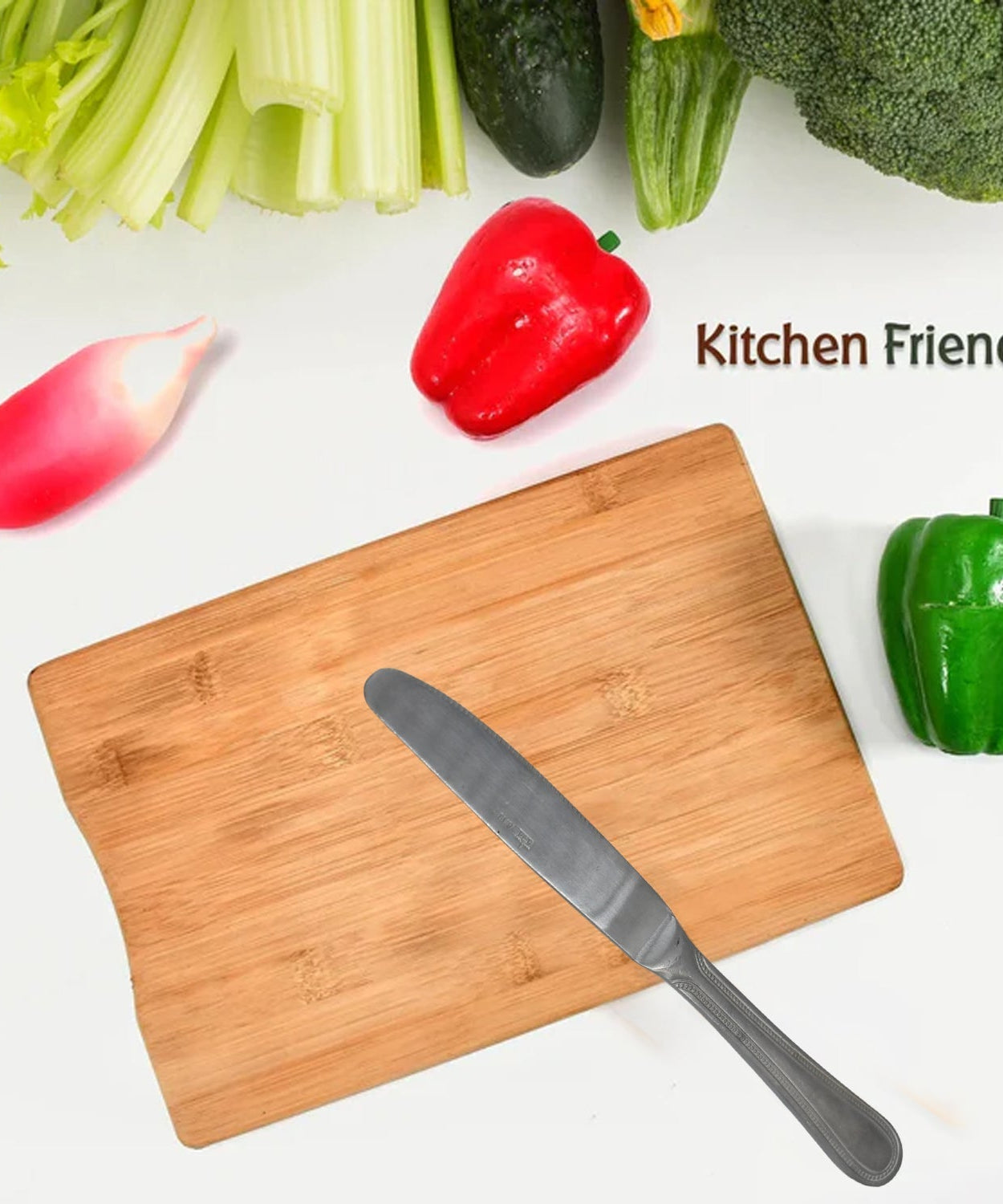 Stainless steel knife with a steel handle, ideal for kitchen use.