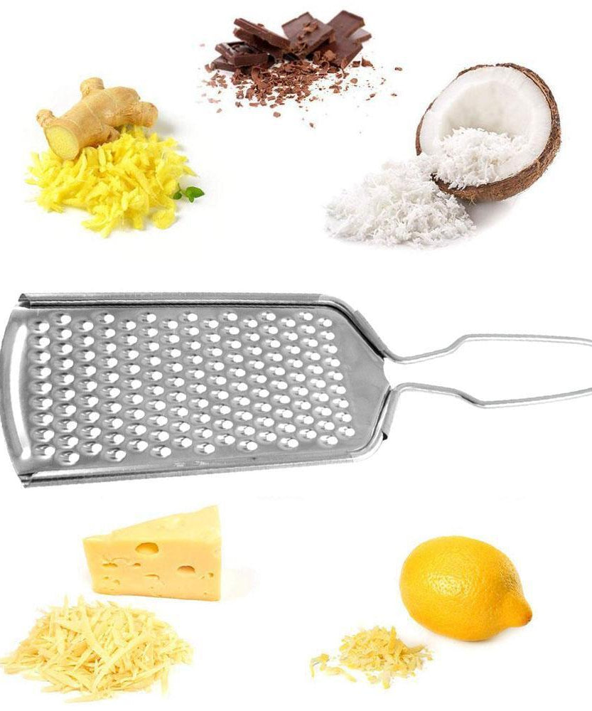 Sharp and durable stainless steel zester grater for versatile kitchen tasks like zesting and grating.