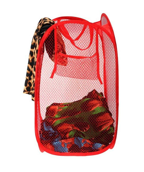 Mesh fabric laundry basket for ventilation