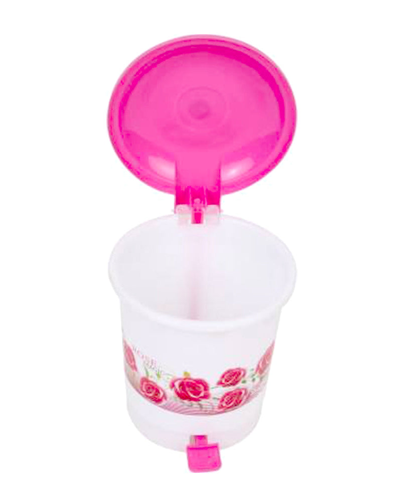 Plastic desk dustbin with pedal, perfect for small spaces and offices.