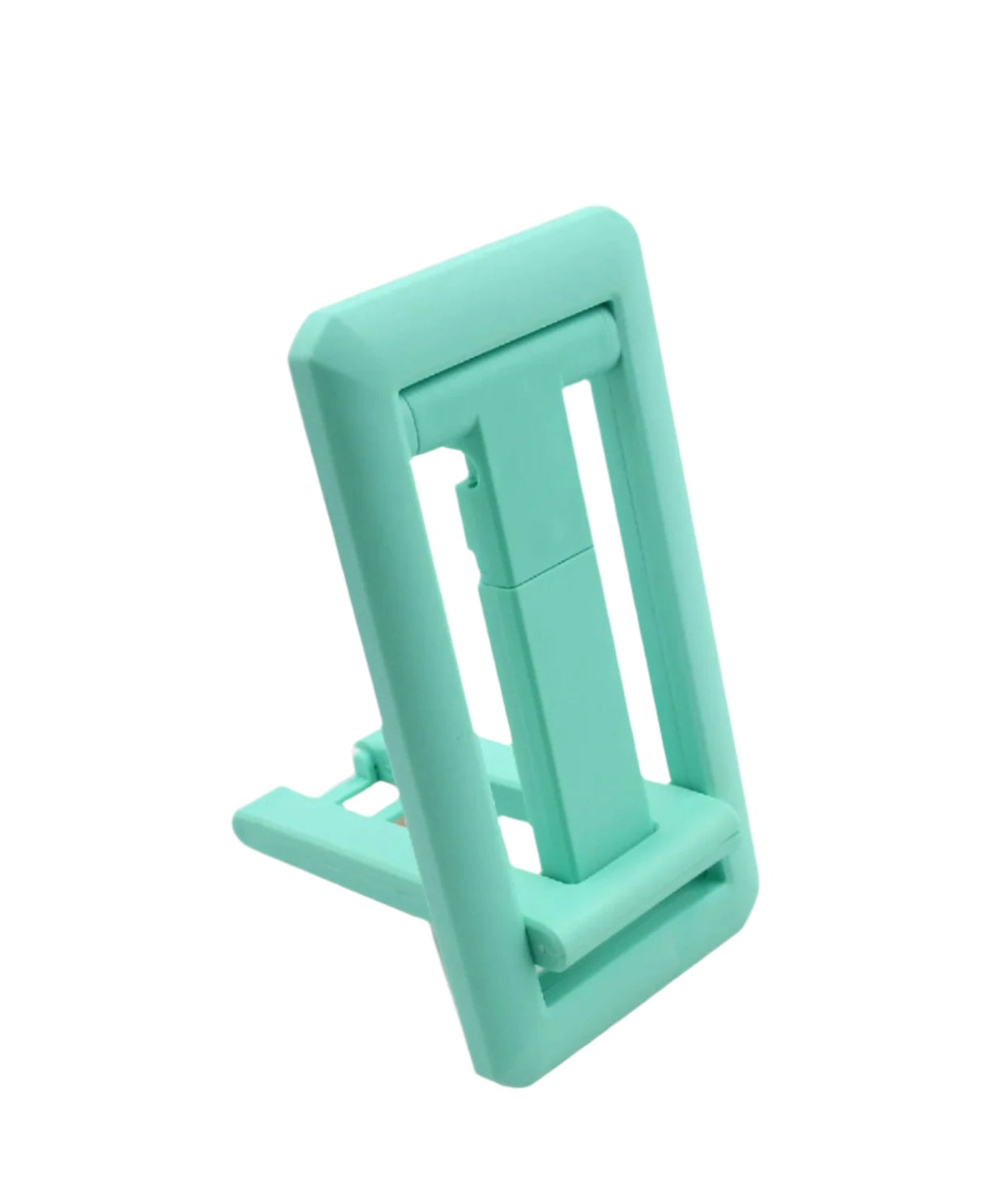 Mobile phone holder with adjustable height, foldable design