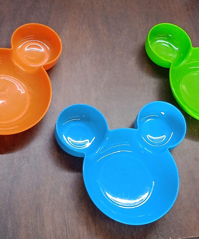 Mickey Mouse Shape Plates for Kids, BPA Free, & Unbreakable Children’s Food Plate, Kids Bowl, Fruit Plate, Baby Cartoon Bowl Plate, Tableware (1 Pc)
