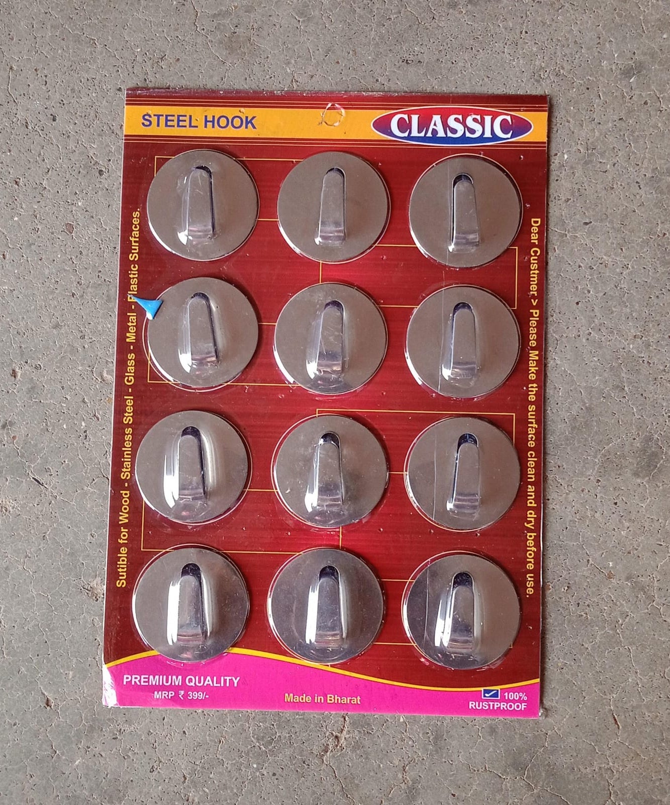 Multipurpose steel wall hooks for home use