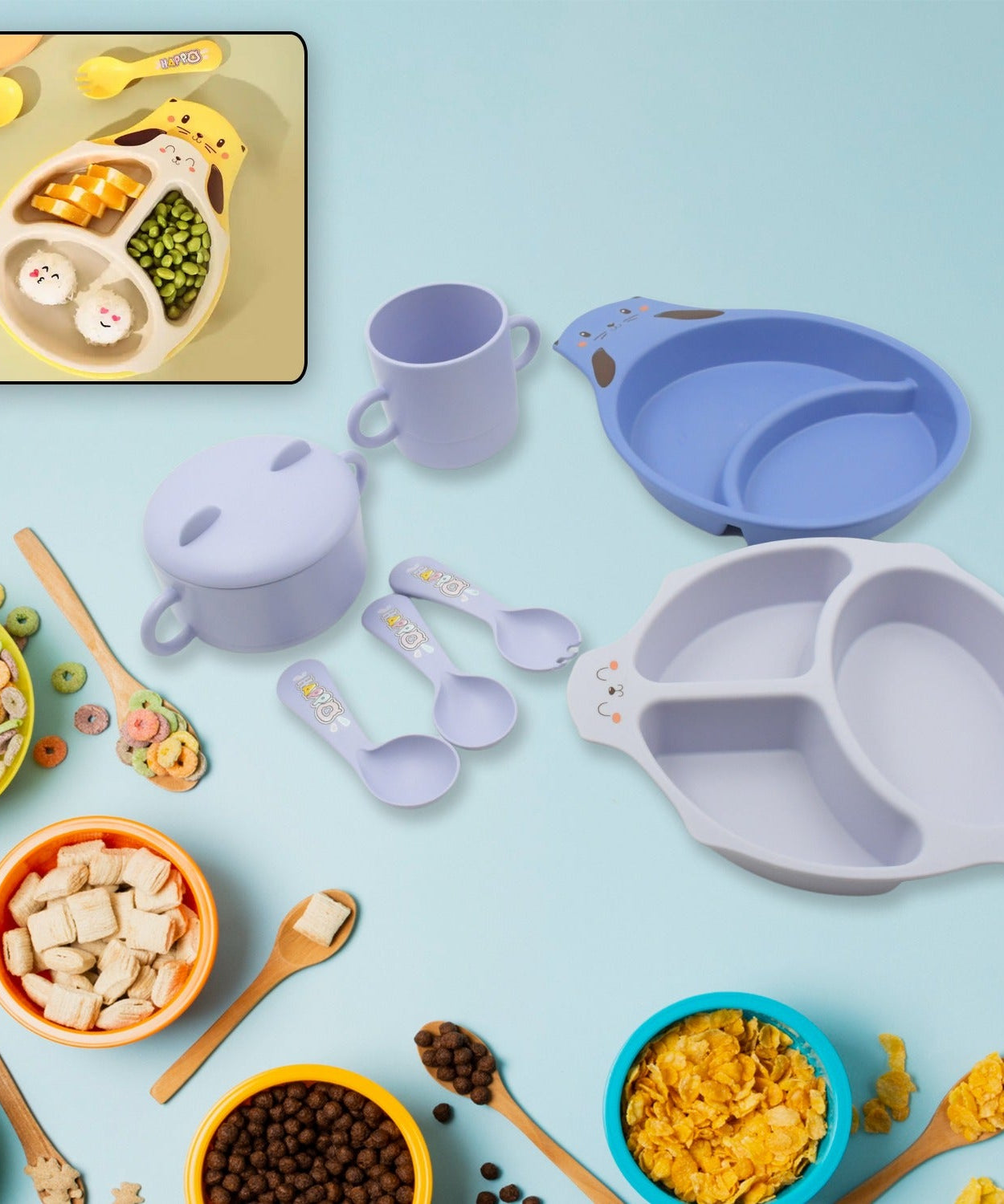 Baby Feeding Set For Kids And Toddlers (7 pcs set)