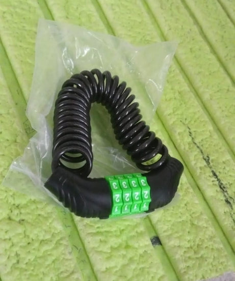 Spiral Cable Lock | 4-Digit Combination Code | Bicycle Security Lock (1 Pc)