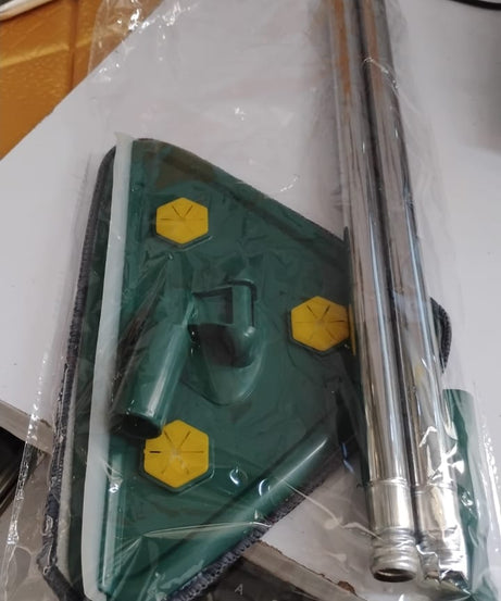 2-in-1 Extendable Triangle Mop – Retractable, 360° Rotating, Telescopic & Reusable Mop Heads (1 Pc)