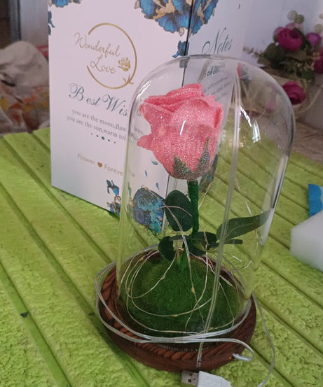 Glass Flower with Led Light Great Gift (1 Set)