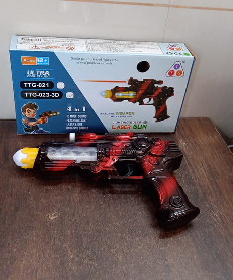 TTG LED Flashing Sound Laser Toy Gun – Battery Operated Space Gun with Lights & Music
