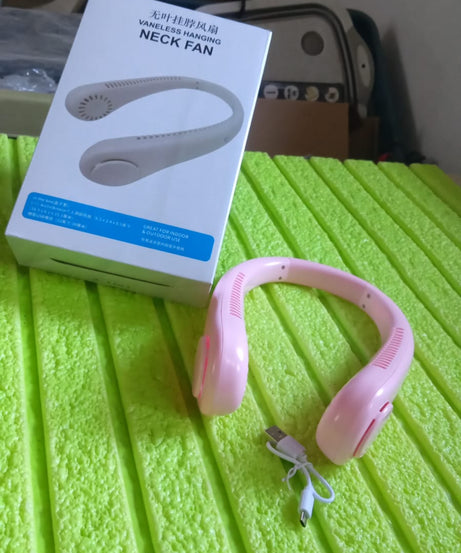 Portable Neck Fan: Holiday Hands Free Bladeless Neck Fan, 360° Cooling Hanging Fan, USB Rechargeable Personal Neck Fan, Wearable Neck Fan Suitable for Traveling