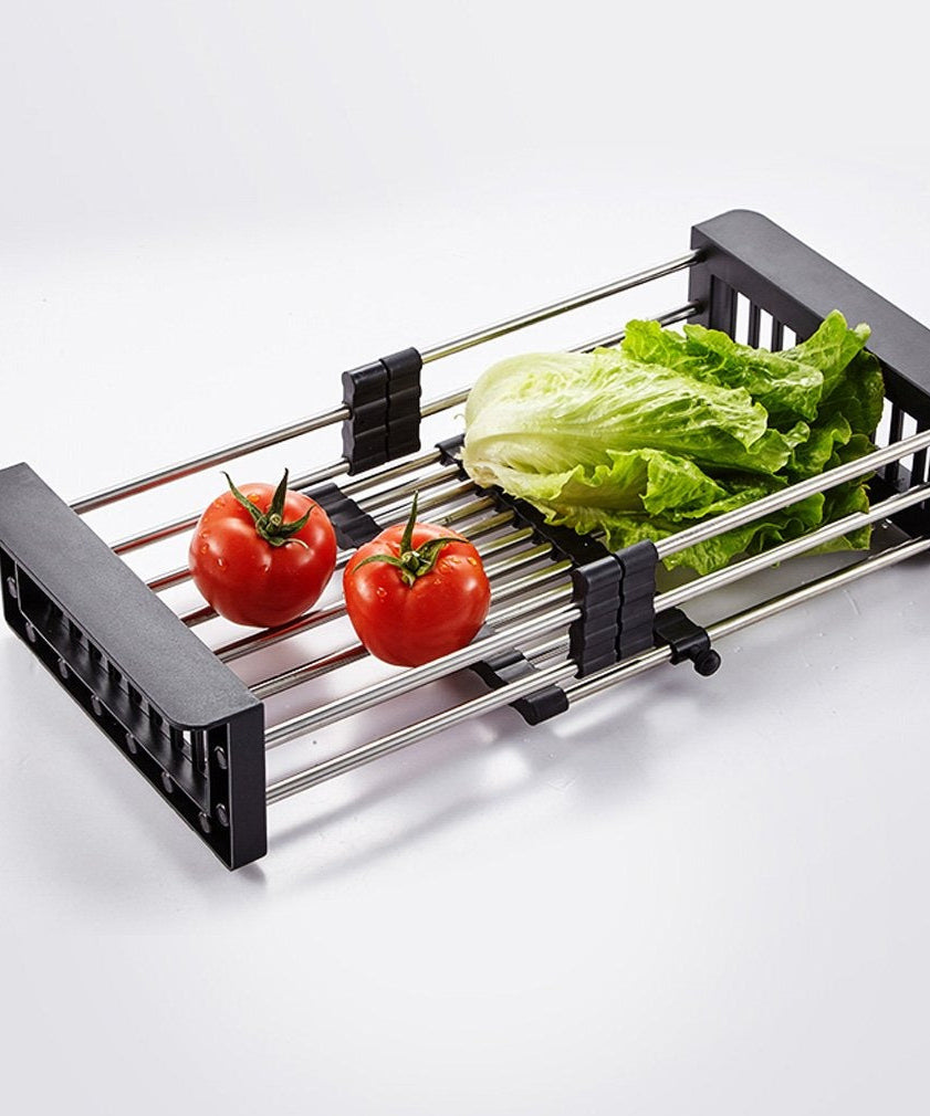 Expandable sink dish drainer for kitchen use