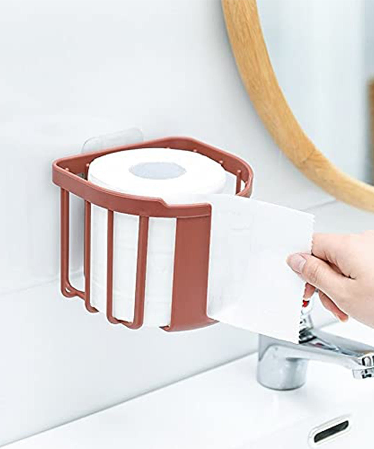 Modern toilet roll holder suitable for bathroom and kitchen.