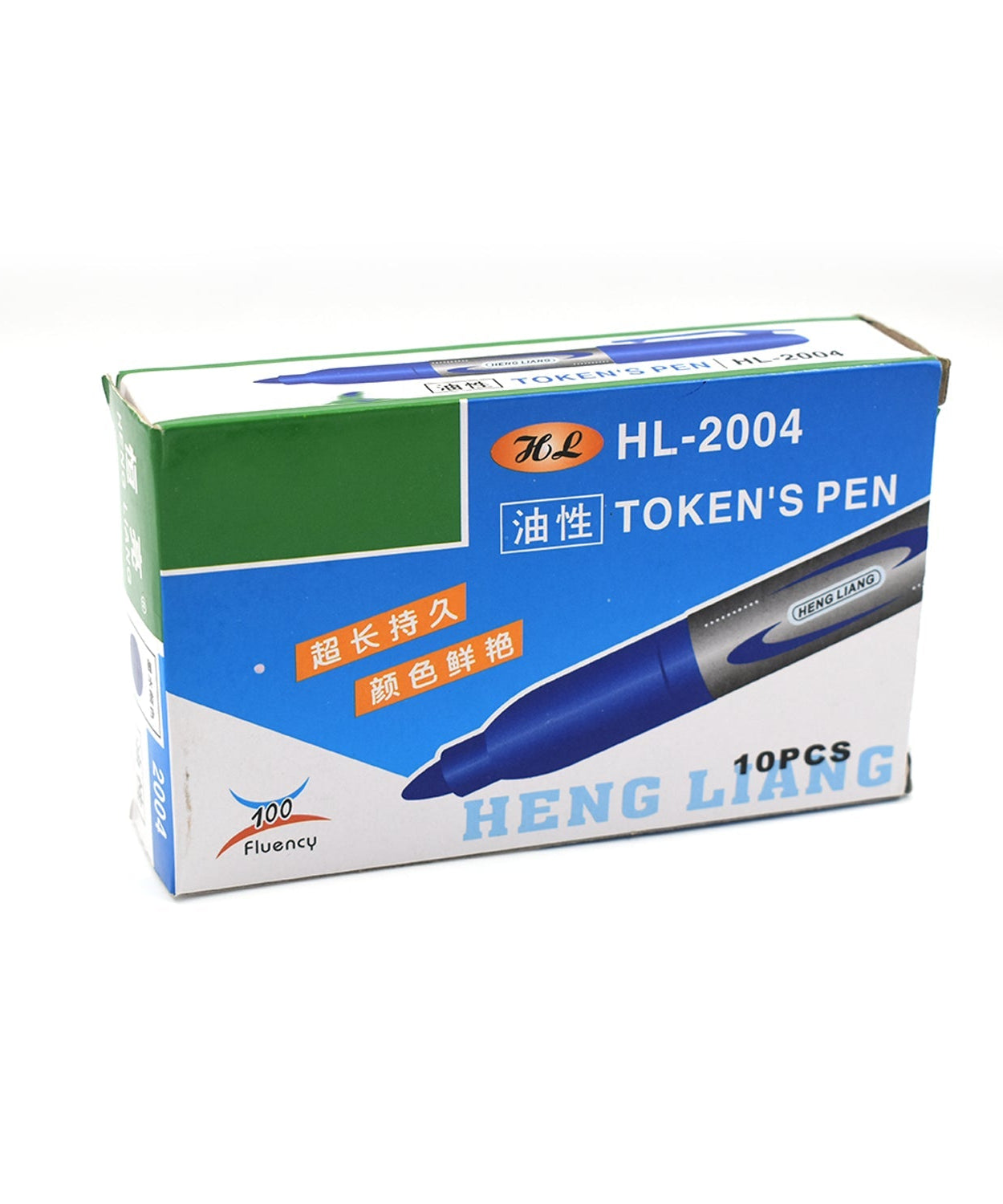 Durable blue markers and pens for students and teachers.