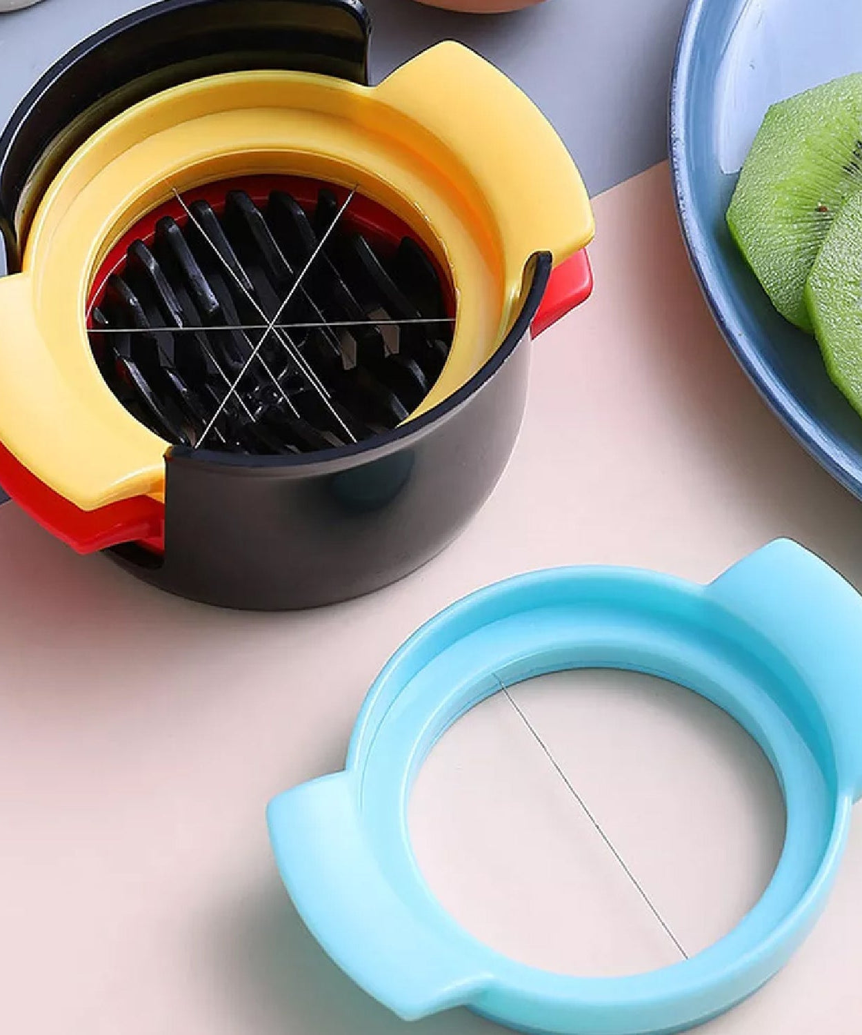 Multifunctional 3-in-1 Egg Cutter - Stainless Steel Slicing Tool with Durable Wires