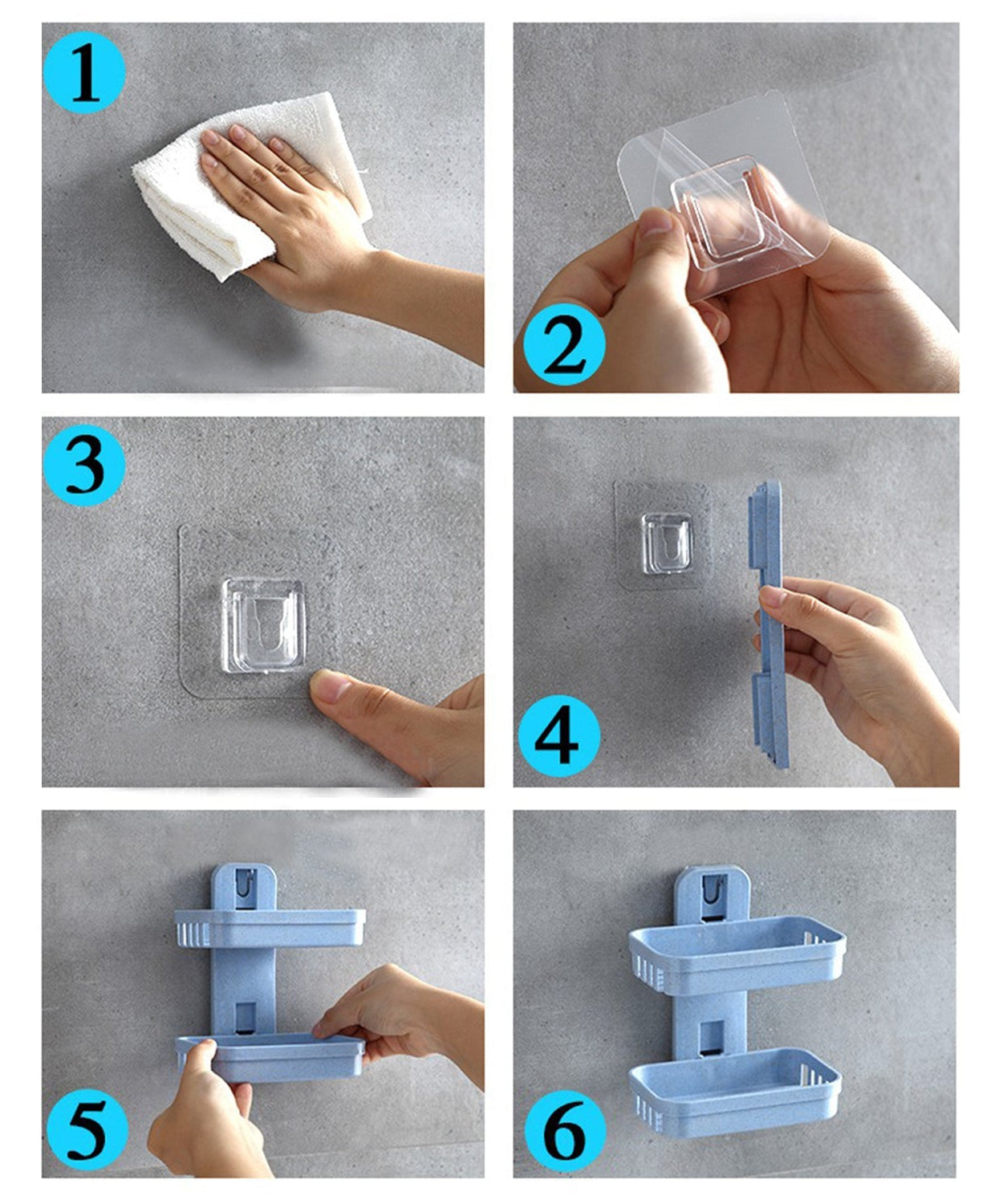 Durable plastic soap stand with double layers and a wall-mounted vacuum dispenser