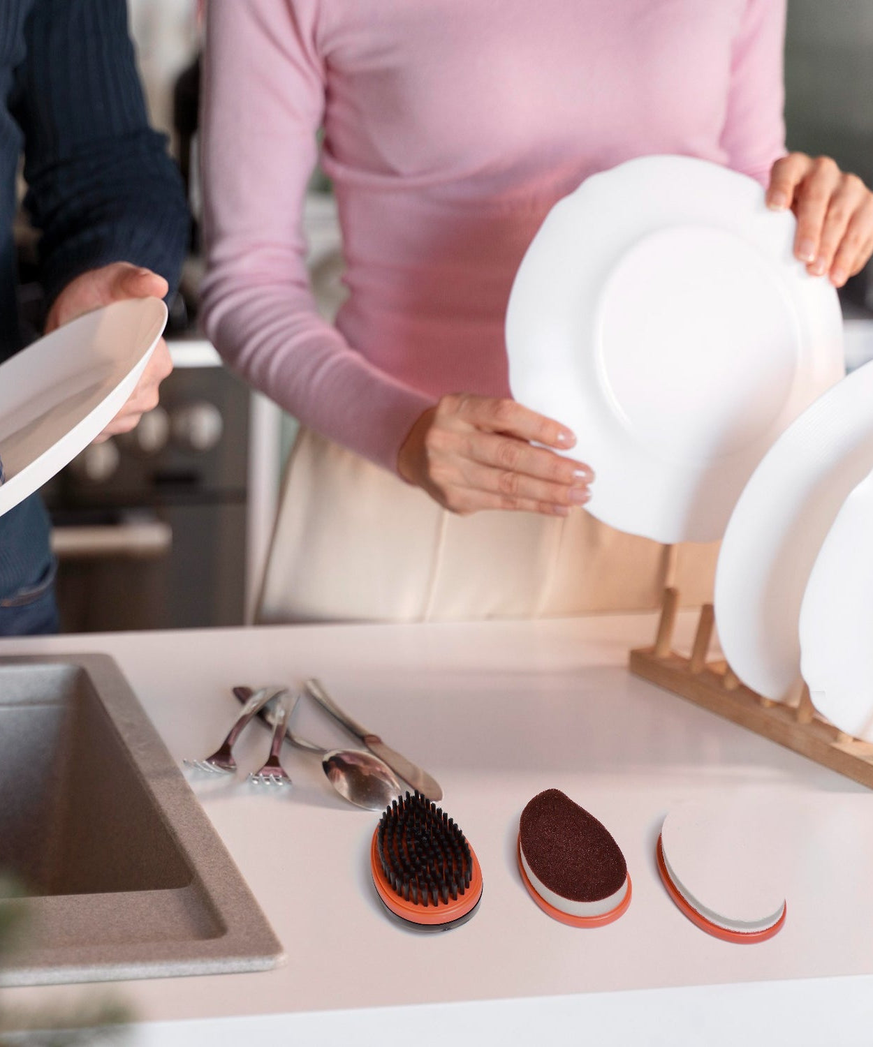 Plastic Wet and Dry Brush for home  (Multicolor, 3 Units)