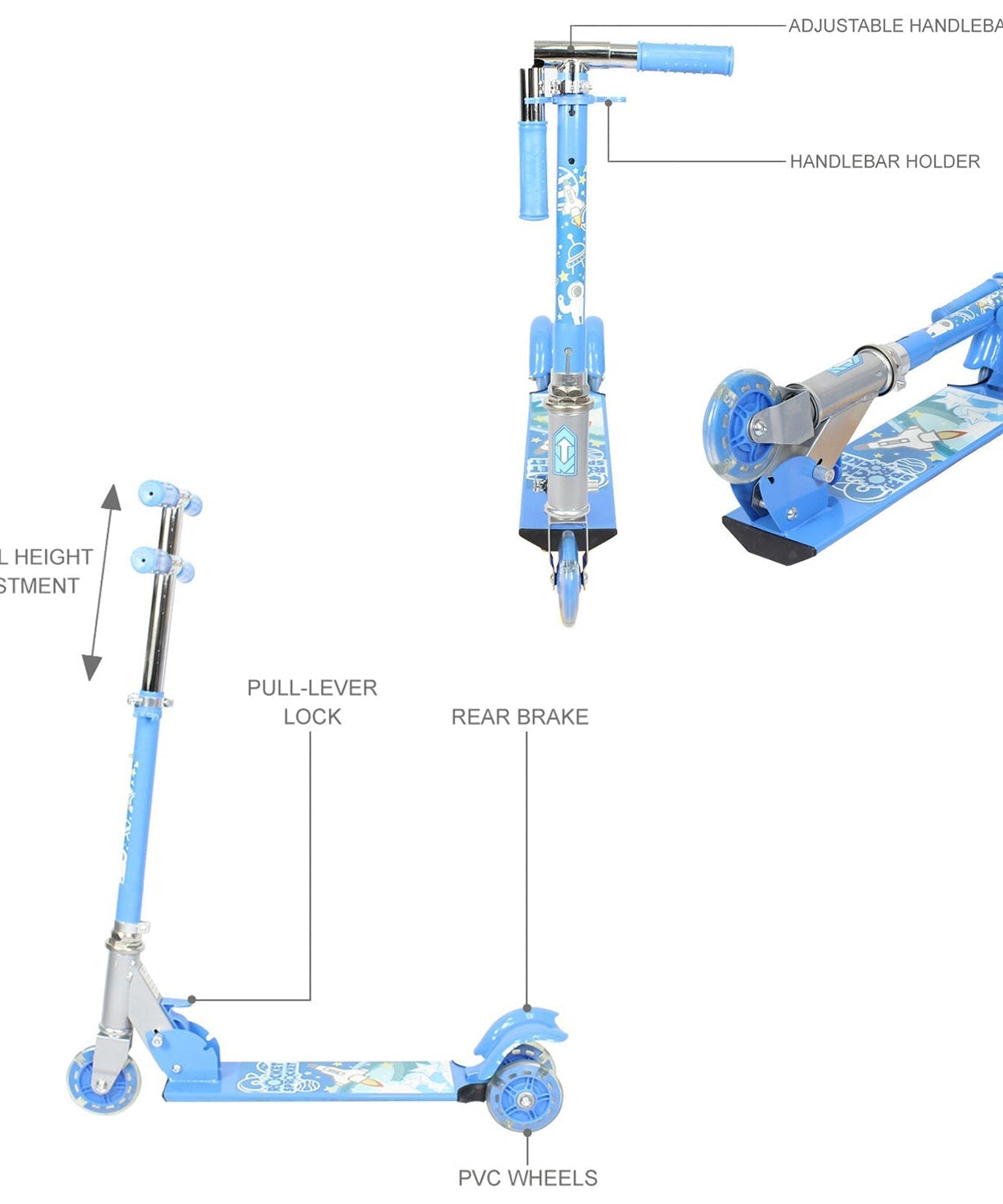 Kids scooter with a playful and safe design