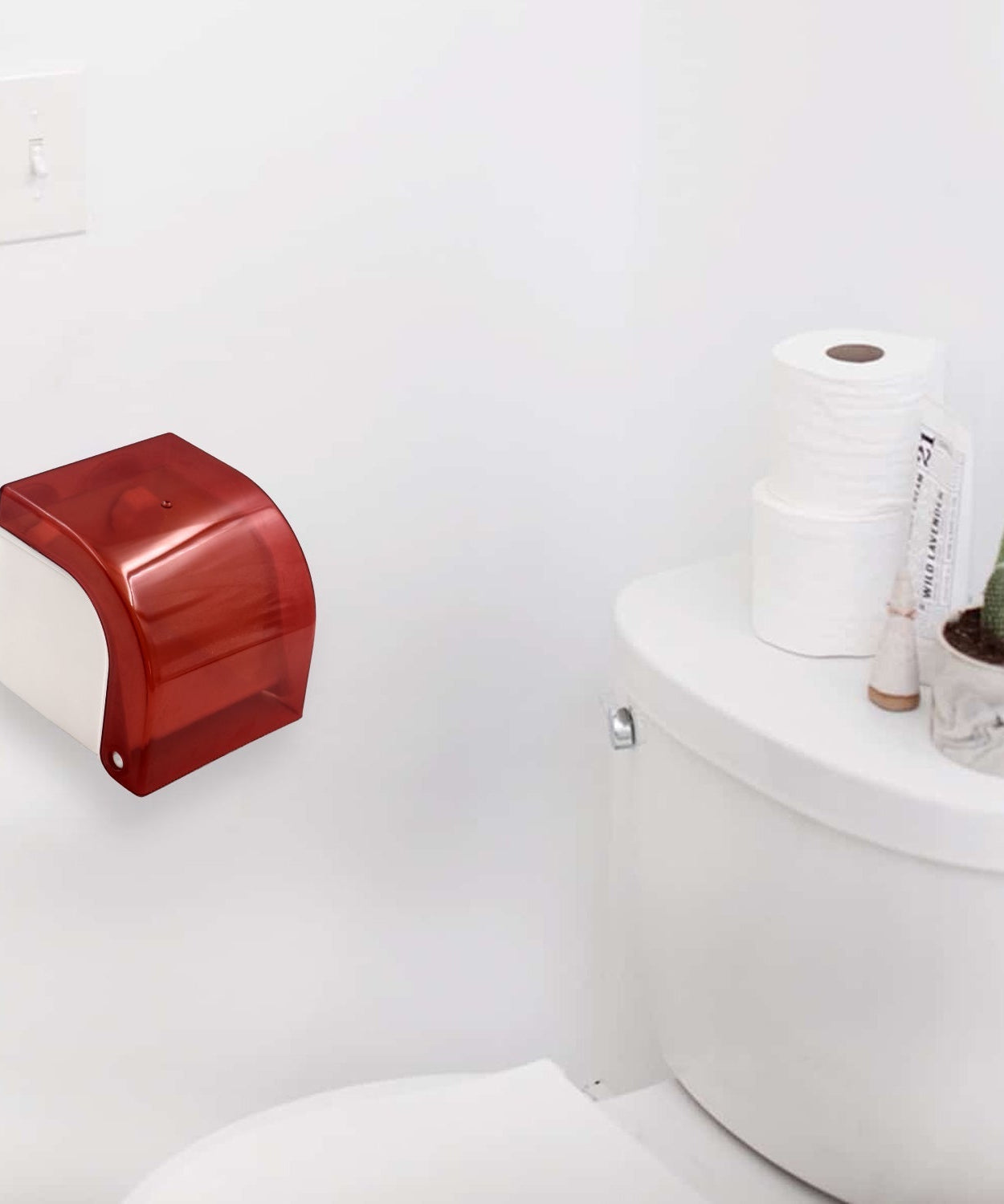 Compact wall tissue holder ideal for maintaining cleanliness in rooms