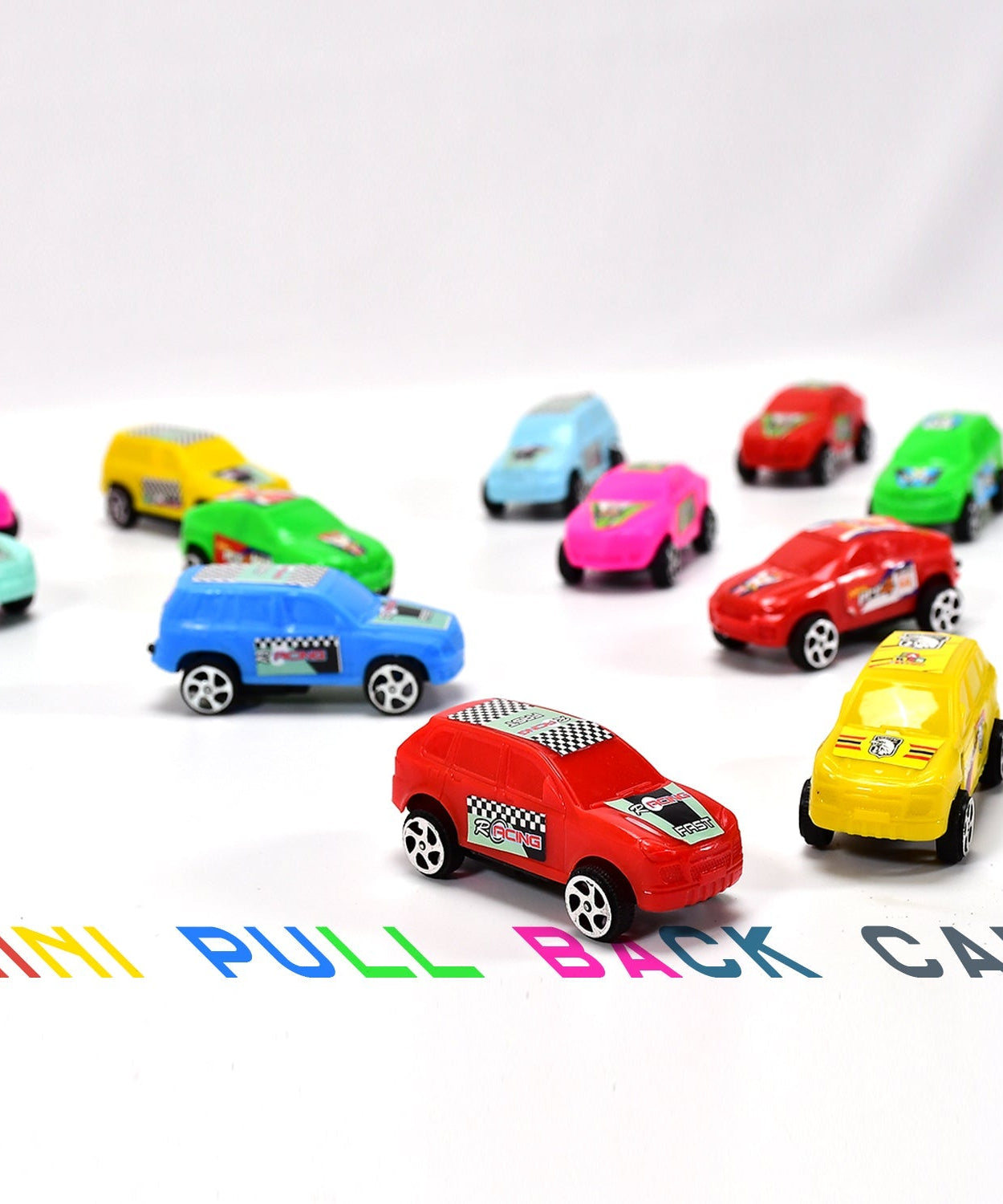 Multicolor pull and push car set