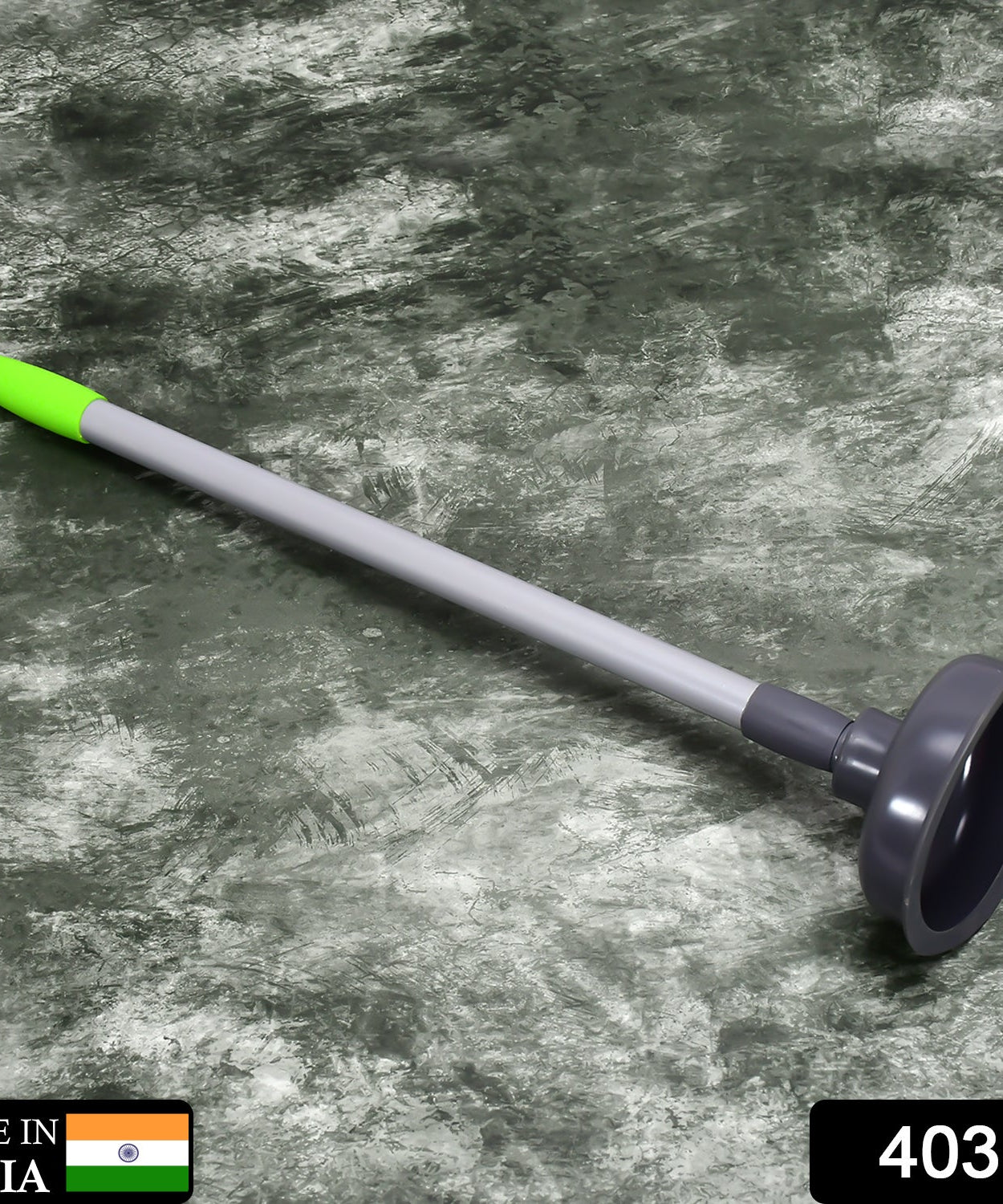 Close-up of a toilet plunger, red rubber cup