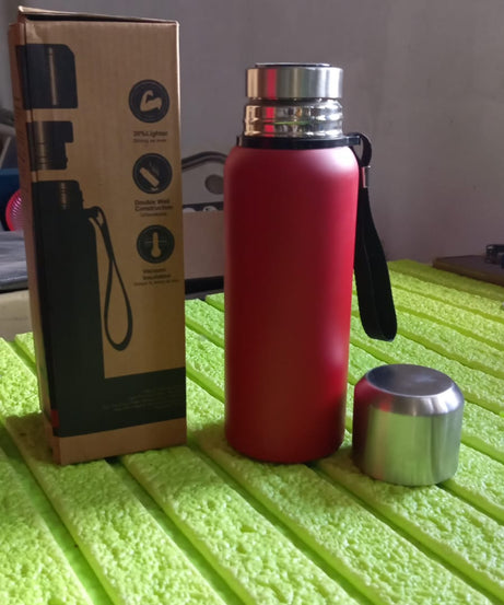 Stainless Steel Water Bottle, Fridge Water Bottle, Stainless Steel Water Bottle Leak Proof, Rust Proof, Cold & Hot Thermos steel Bottle| Leak Proof | Office Bottle | Gym | Home | Kitchen | Hiking | Trekking | Travel Bottle (Approx 600ML)
