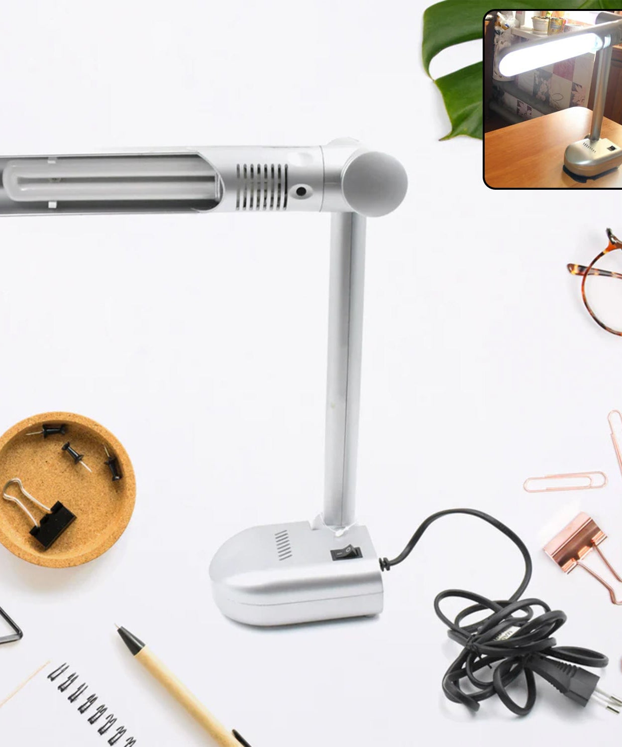 Multifunctional LED Desk Lamp Dimmable Office Lamp Children’s Student Desk Lamp Reading Lamp  White Eye-Caring Desk Light, Energy Saving Desk Lamp Table Lamp - Study Desk Lamp (1 Pc)
