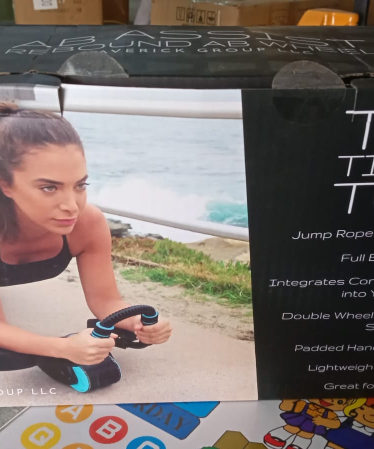 Abdominal Wheel Roller Widened Elbow Support Roller with Timer & Skipping Rope (1 Set)