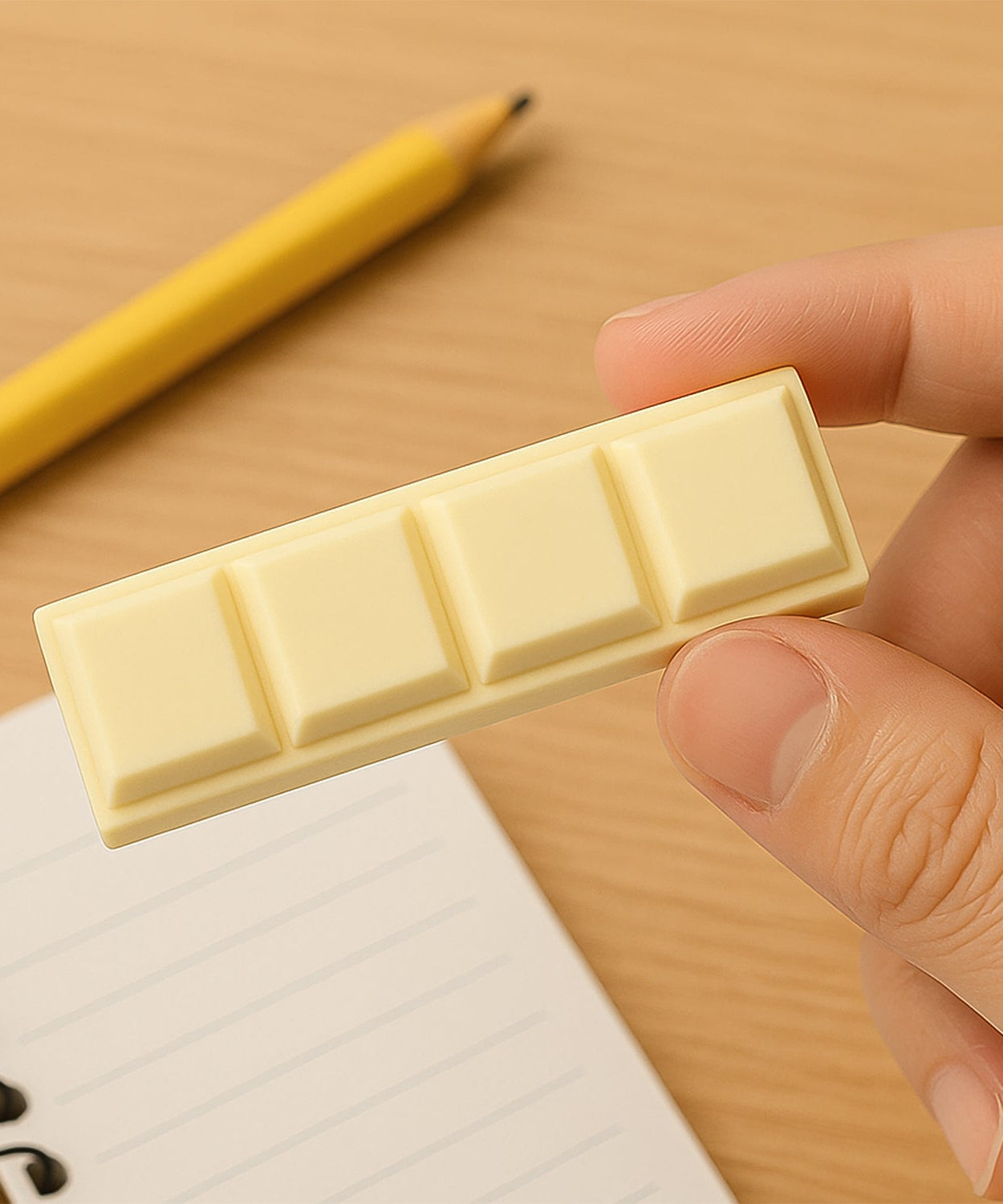 3D Chocolate Shaped Erasers Soft Pencil Erasers Supplies for Office School Students Drawing Writing Classroom Rewards for Return Gift, Birthday Party, School Prize (1 Pc 4 grid)