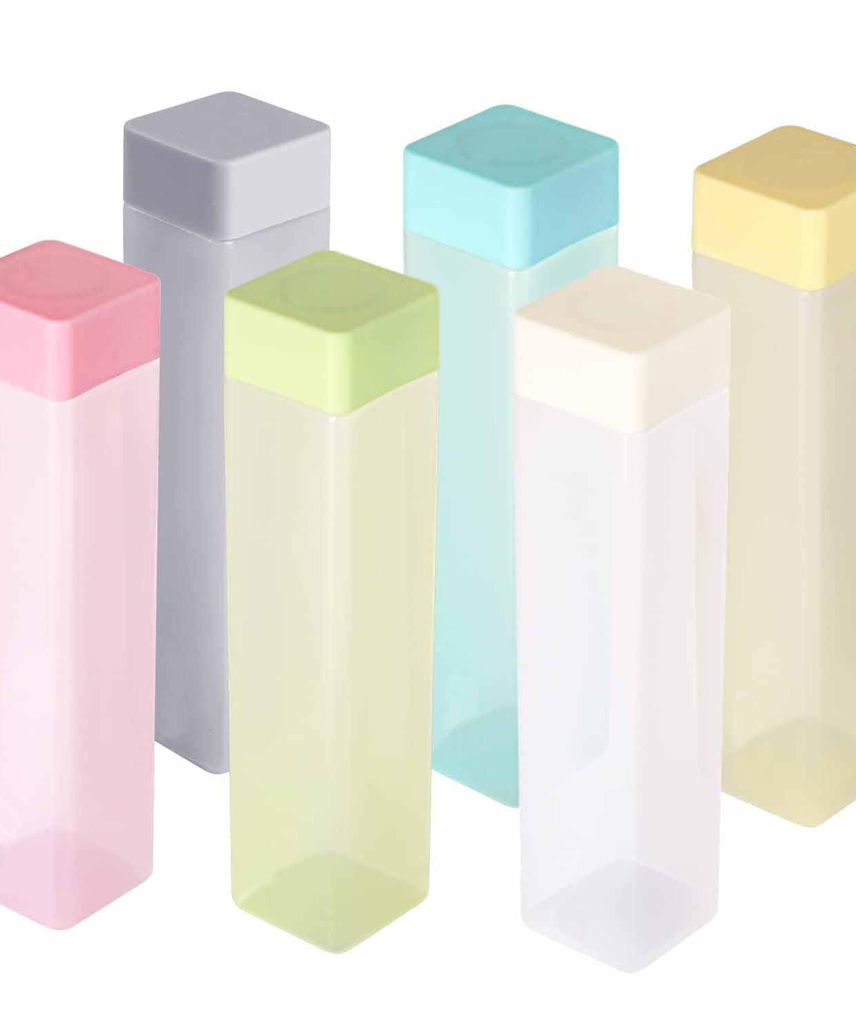 Large Capacity Plastic Water Bottle | Set of 6 | Square Water Bottle (940ml each)