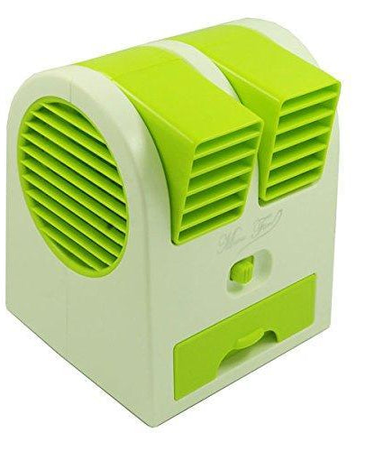 Bladeless mini air conditioner in sleek design.