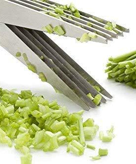 Multi-blade scissors for vegetables, stainless steel, close-up