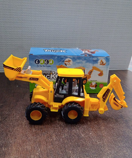 LALA Friction Powered JCB Style Backhoe Loader Construction Toy Truck for Kids (1 Pc)