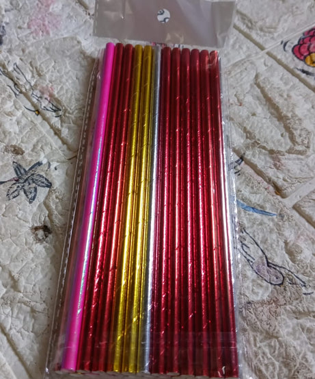 Home Paper Straws Durable & Eco-Friendly Colorful - Drinking Straws & Party Decoration Supplies, Adorable Solid Color Food Grade Paper Straws for Birthday, Wedding, Baby Shower Celebration (25 Pcs Set)