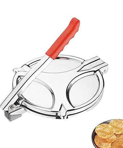 Compact papad maker machine for quick and easy dough flattening.