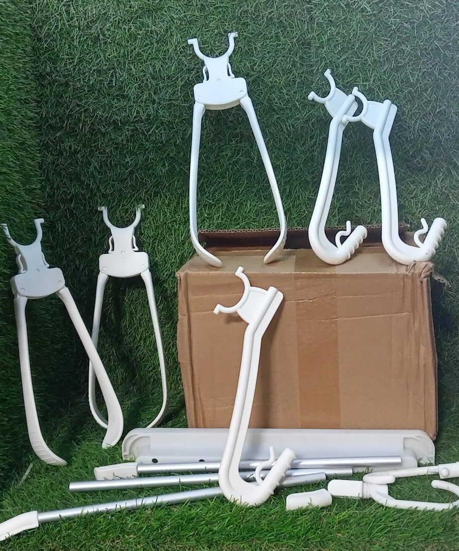 Stainless steel multi-layer rack for hanging trousers, scarves, ties, and belts, 6-in-1 design.