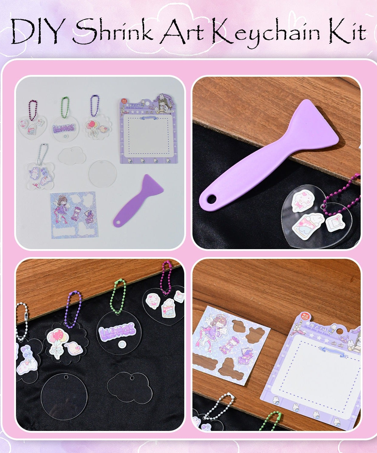DIY Shrink Art Keychain Making Kit for Kids (1 Set)