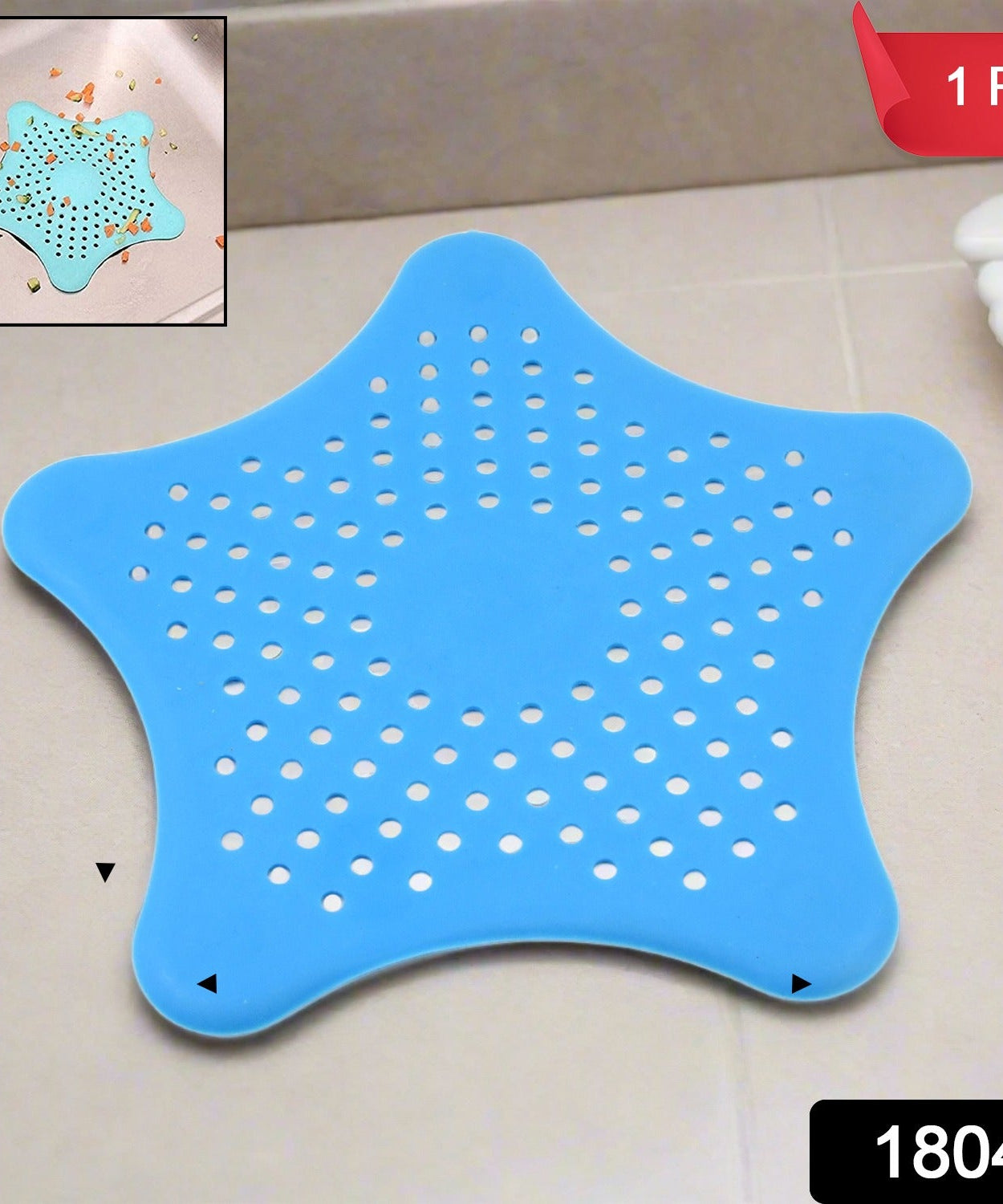 Star Shape Suction Cup Kitchen Bathroom Sink Drain Strainer Hair Stopper Filter, Star Shaped Sink Filter Bathroom Hair Catcher, Drain Strainers Cover Trap Basin (1 Pc)