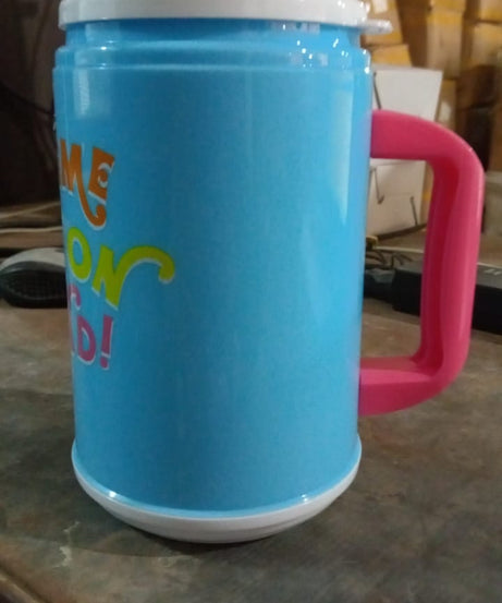 Insulated Mug with Lid Handle Flexible Straw with Cap (709 ML)