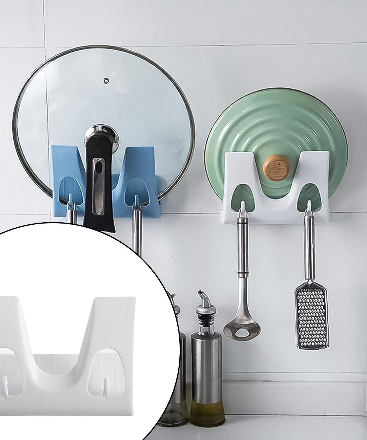 Multifunction Kitchen Rack: Plate, Dish Rack, Pot Lid Holder (Wall Mounted)