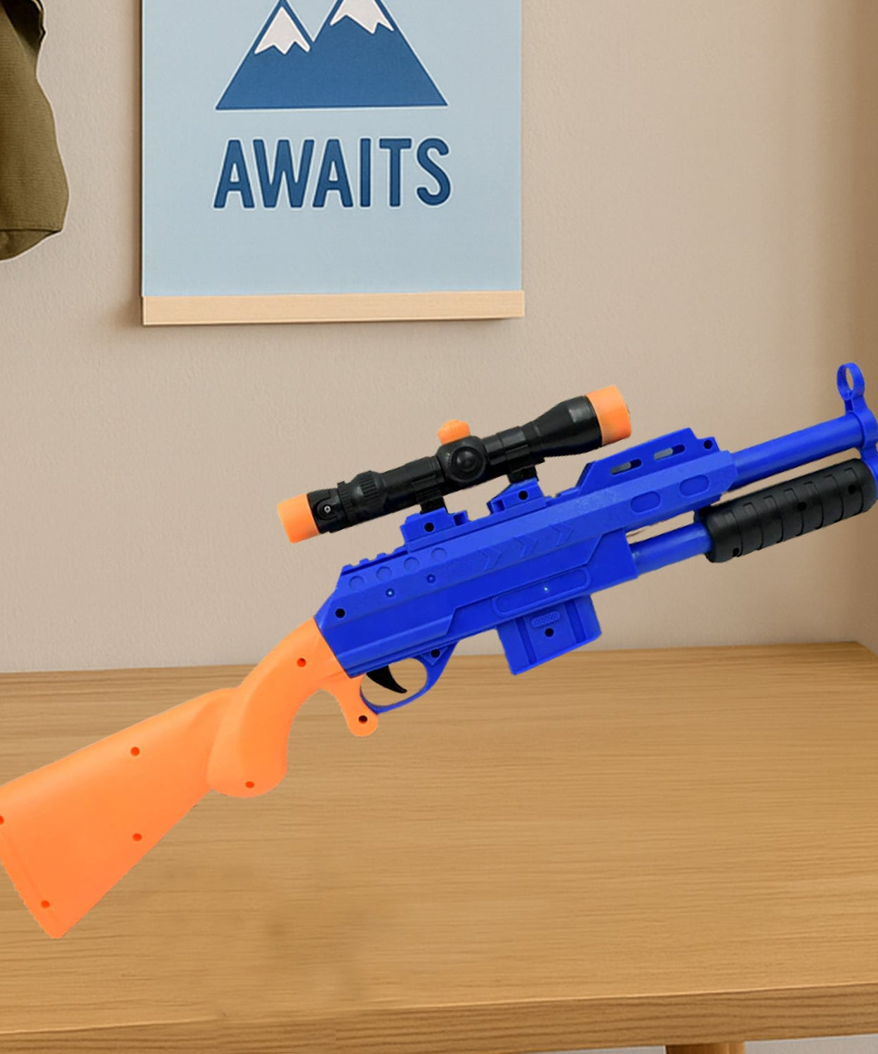 Big Plastic Toy Gun for Kids - 22 Inch Gun Toy for Kids Shooting Gun with 6 fence arrows Kids Toy Return Gift Item, Shot Air Gun For Diwali Gift, Birthday Gift (22Inch)