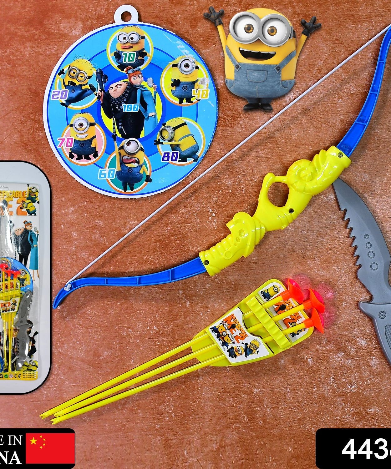 Archery toy set with bow, arrows, and knife